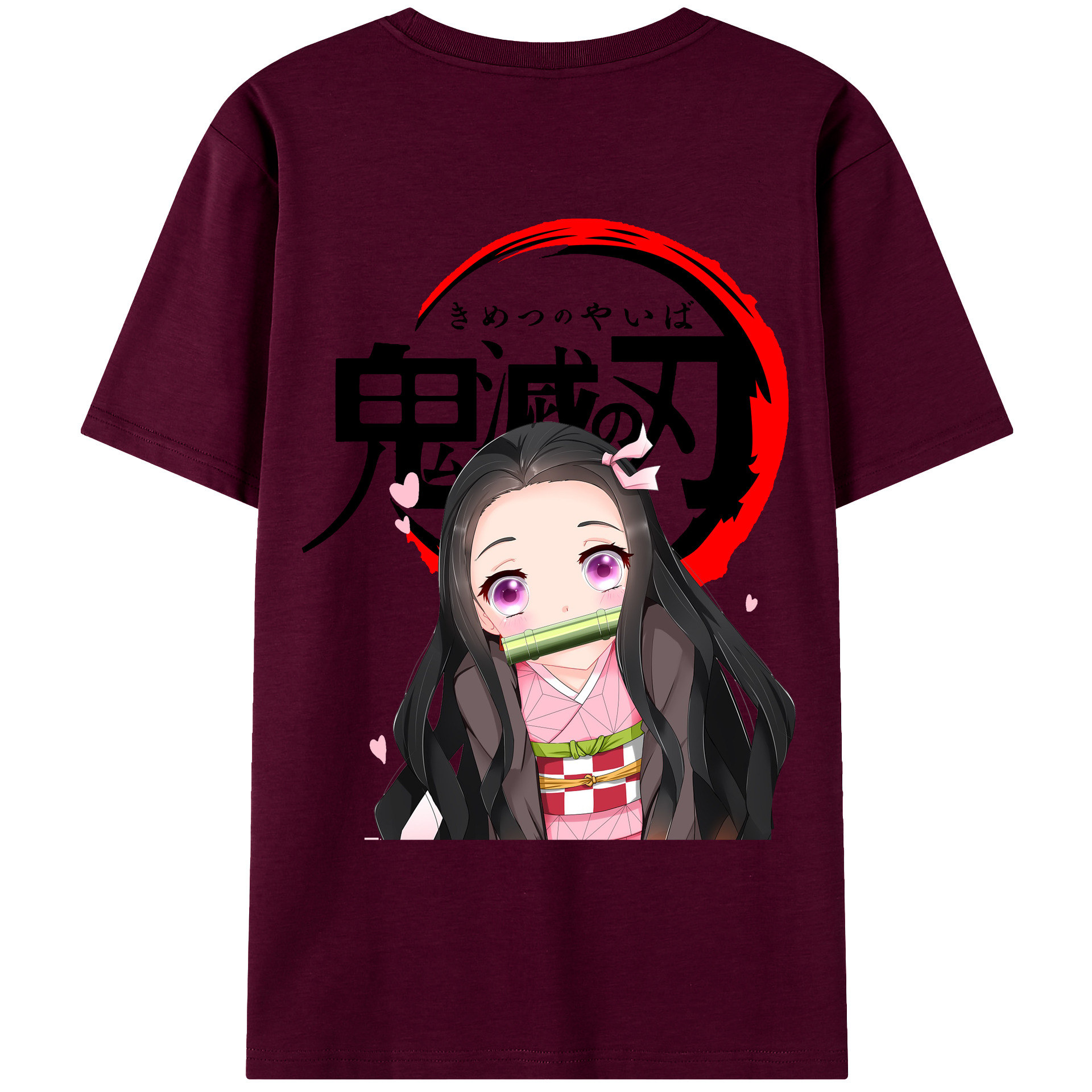 （画像用） 鬼滅の刃（きめつのやいば）竈門 禰󠄀豆子／かまど ねずこ Kamado Nezuko レディース半袖Tシャツ(バックプリント)